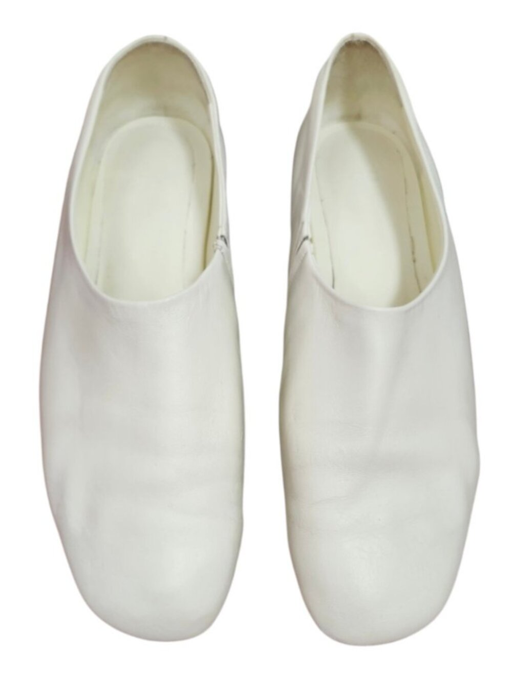 CO White Leather Ballet Flats EU 40 Minimalist Slip On Shoes Italy Soft Leather - Picture 3 of 13
